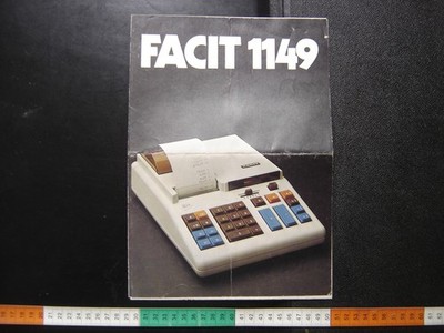 Bedienungsanleitung Anleitung Handbuch RECHENMASCHINE FACIT 1149