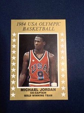 1984 USA Olympic Basketball Michael Jordan Rookie Card RC Team USA. rookie card picture