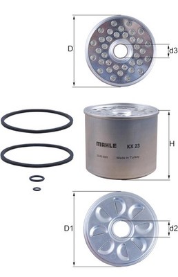 MAHLE (KX 23D) Kraftstofffilter für ALFA AUDI BEDFORD CITROEN FIAT FORD IVECO