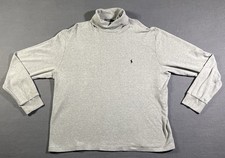 Vintage Polo Ralph Lauren Turtleneck Shirt Mens XL Gray 100 Cotton 90s READ