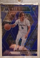 2024-25 Panini Mosaic Debut Stephon Castle 267 Fast Break Blue Mosaic Prizm/85RC