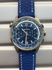 Jaeger Lecoultre Polaris World Time Titanium Blue Dial 44mm Watch Q905T480