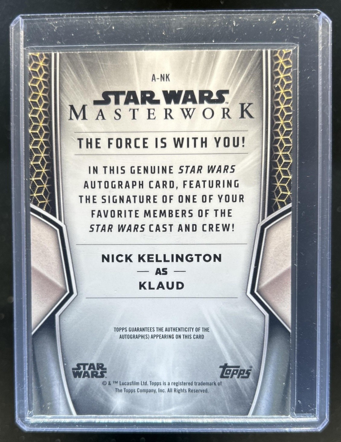 2025 Star Wars Masterwork Nick Kellington as Klaud On Card Auto Canvas #/25 view 2
