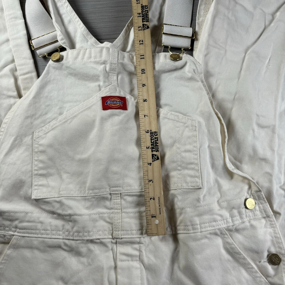 Mono Dickies para hombre 36x32 blanco pintor babero ropa de trabajo Sherwin-Williams 8953 Foto 4 de 4