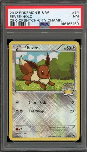 Pokemon Eevee City Championships Crosshatch Reverse Holo #84 PSA 7