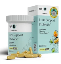 resB Lung Support Probiotic Supplement - Lung Health Supplement for Smokers, Gut