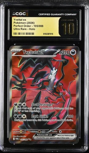 POP 1 Yveltal ex Full Art 105/088 Perfect Order CGC 10 Pristine 2026
