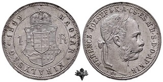 UNGARN 1 forint 1889 SILVER Silbermünze Franz Joseph I Hungary