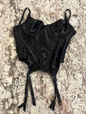 True Vintage Victoria Secret Satin Second Skin Underwire Lace Up Corset Bustier