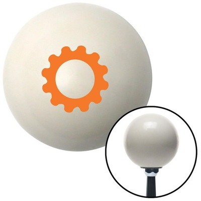 Orange Solid Gear Ivory Shift Knob w/ M16x1.5 Insert Shifter Auto Manual Custom