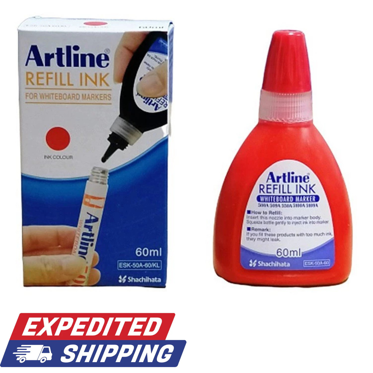 Refill Ink  12 Bottles 60ml - Red