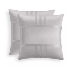 Hotel Collection "Structure" Euro Shams, Set Of 2, Silver, NWT