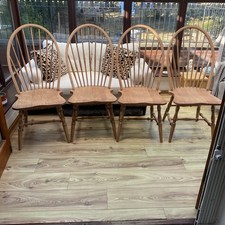 4 MONTACUTE WINDSOR HIGH BACKED DINING CHAIRS QUAKER STYLE