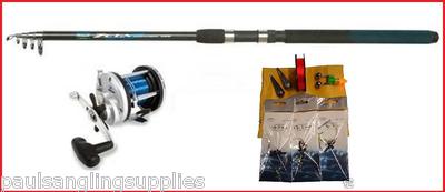 Shakespeare Beach Pier Fishing Starter Kit Rod Multi Reel Tackle