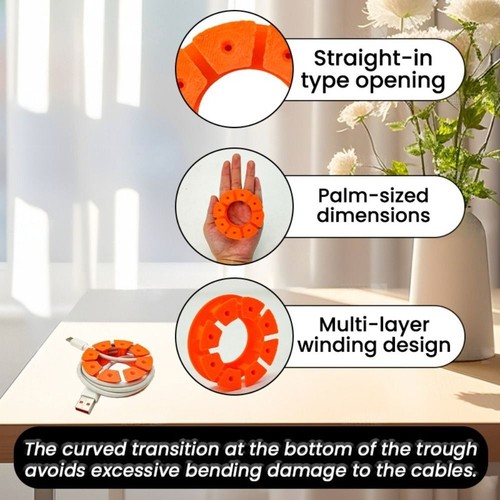 4PCS Round Shape Data Cable Winder Small Size Cord Wrap Cord Holder Earphone - Afbeelding 3 van 7