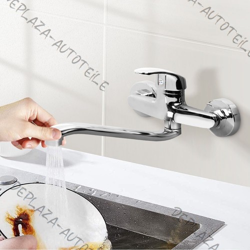 Wandarmatur Schwenkauslauf Kurzauslauf 300mm Wasserhahn Wand Mischbatterie Küche - Bild 14 von 17