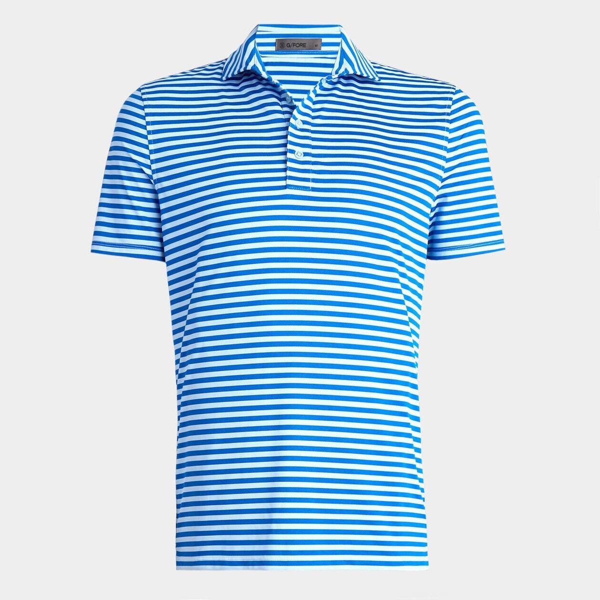 G/Fore G4 Perforated Stripe Mens Medium Baja Blue Golf polo