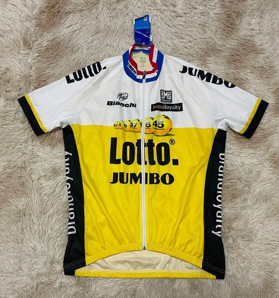 Maillot Cycliste Santini SMS Bianchi - UCI World Tour Lotto Jumbo - Taille XL - Neuf Avec étiquettes