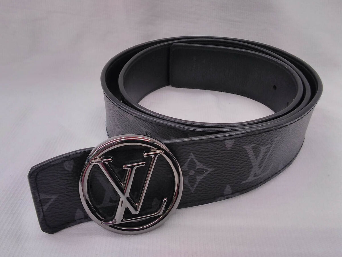 LOUIS VUITTON Ceinture LV Circle Buckle Monogram Eclipse LOUIS VUITTON Ceinture LV Circle Buckle Monogram Eclipse