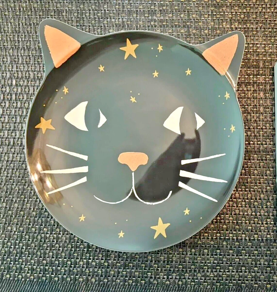 Pottery Barn Disney Plato Halloween Fiesta Escuela Gato Negro SET 4 Regalo, Foto 2 de 4