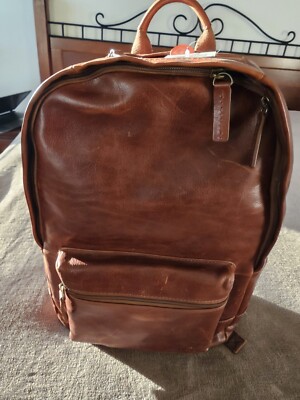 brown leather backpack fossil Black Leather Fossil Estate Backpack Black Laptop Bags Fossil Estate Leather  Backpack Debossed Fossil Buckner