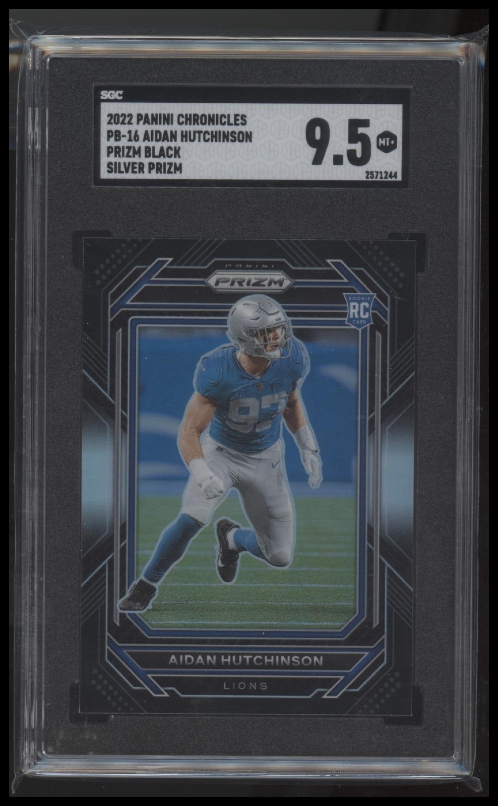 2022 Chronicles Aidan Hutchinson Prizm Black Silver SGC 9.5