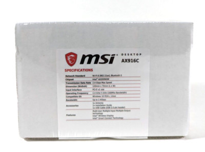MSI AX916C HERALD-AX INTEL AX200NGW WI-FI  Bluetooth 5.2 Adapter Card