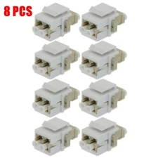 8 Pack LC-UPC  Keystone Duplex Multi Mode Fiber Optical Insert Coupler Ivory