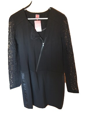 Miss Captain Black Winter Lace Dress Asymm Zip 38(10/12)Rrp £79