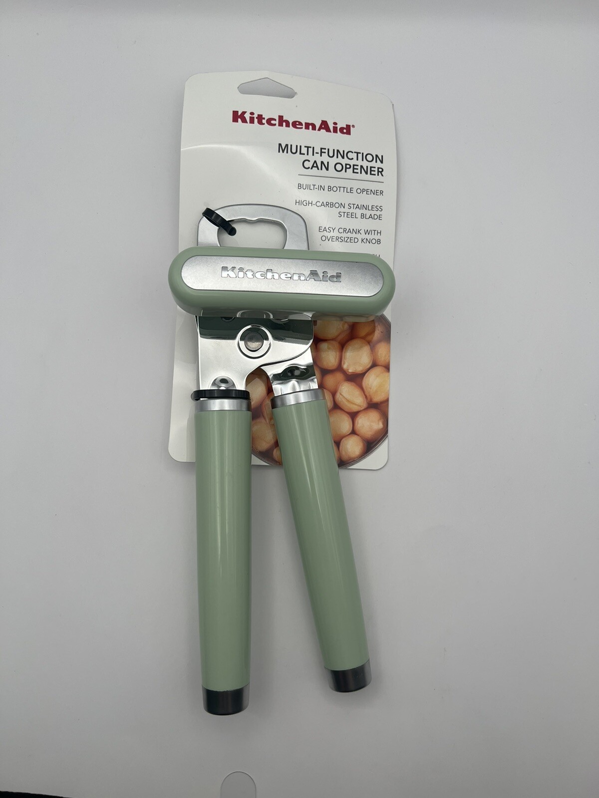 KitchenAid Can Opener Multi-Function Bottle Cap Removal Head Hand Crank Green-image