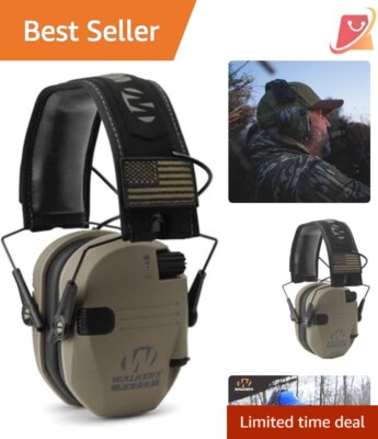 Electronic Ear Muffs Plastic 23dB Noise Reduction Shooting Range Heavy Duty