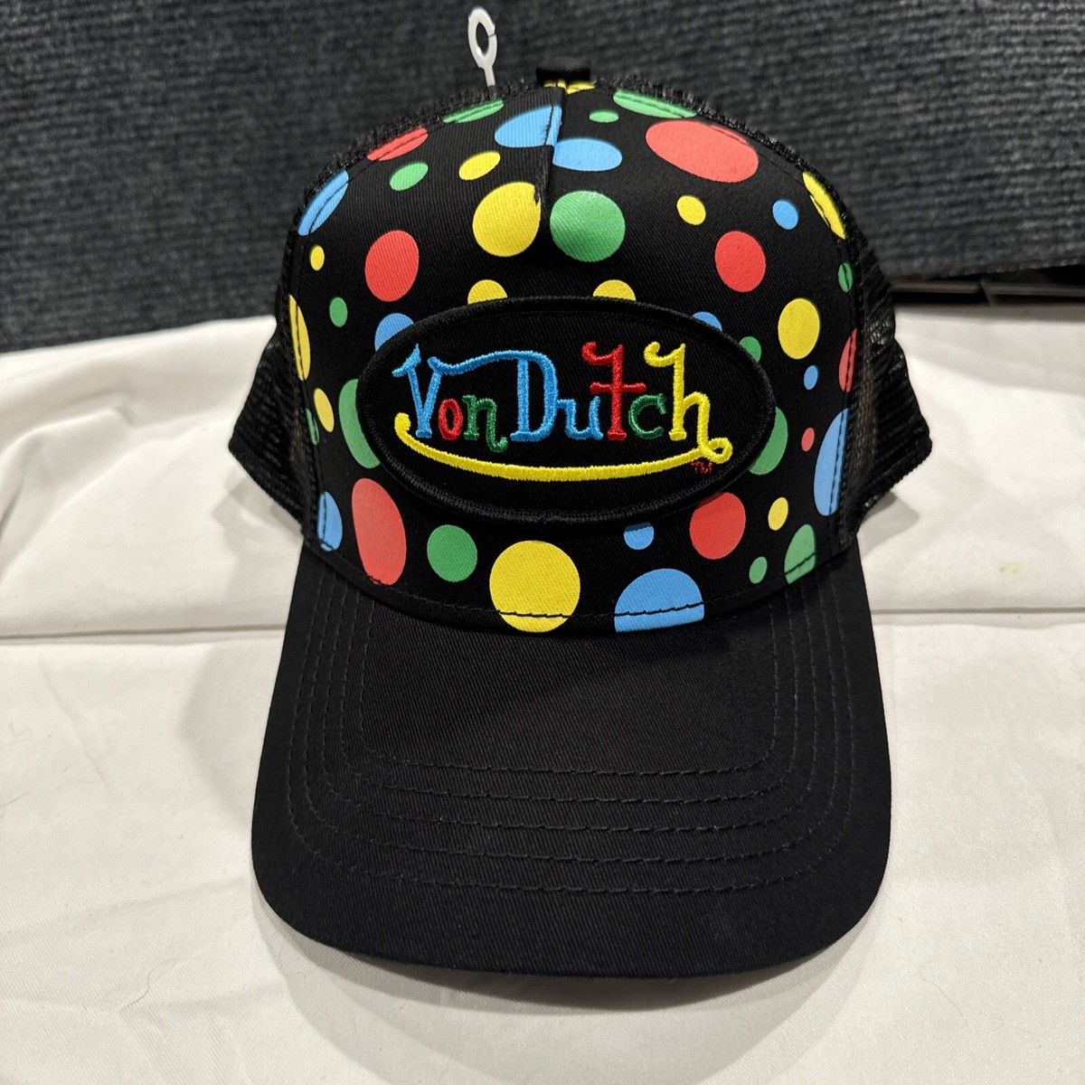 Von Dutch Black Polka Dot Trucker Hat, Snap Back Von Dutch  display picture 2