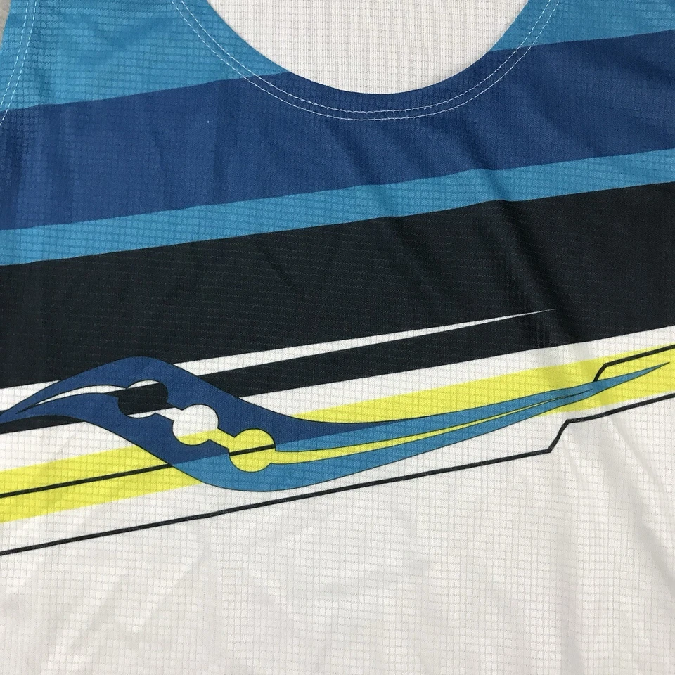 Camisa Saucony para mujer mediana azul blanca ligera camiseta sin mangas ropa deportiva nueva con etiquetas Foto 2 de 4
