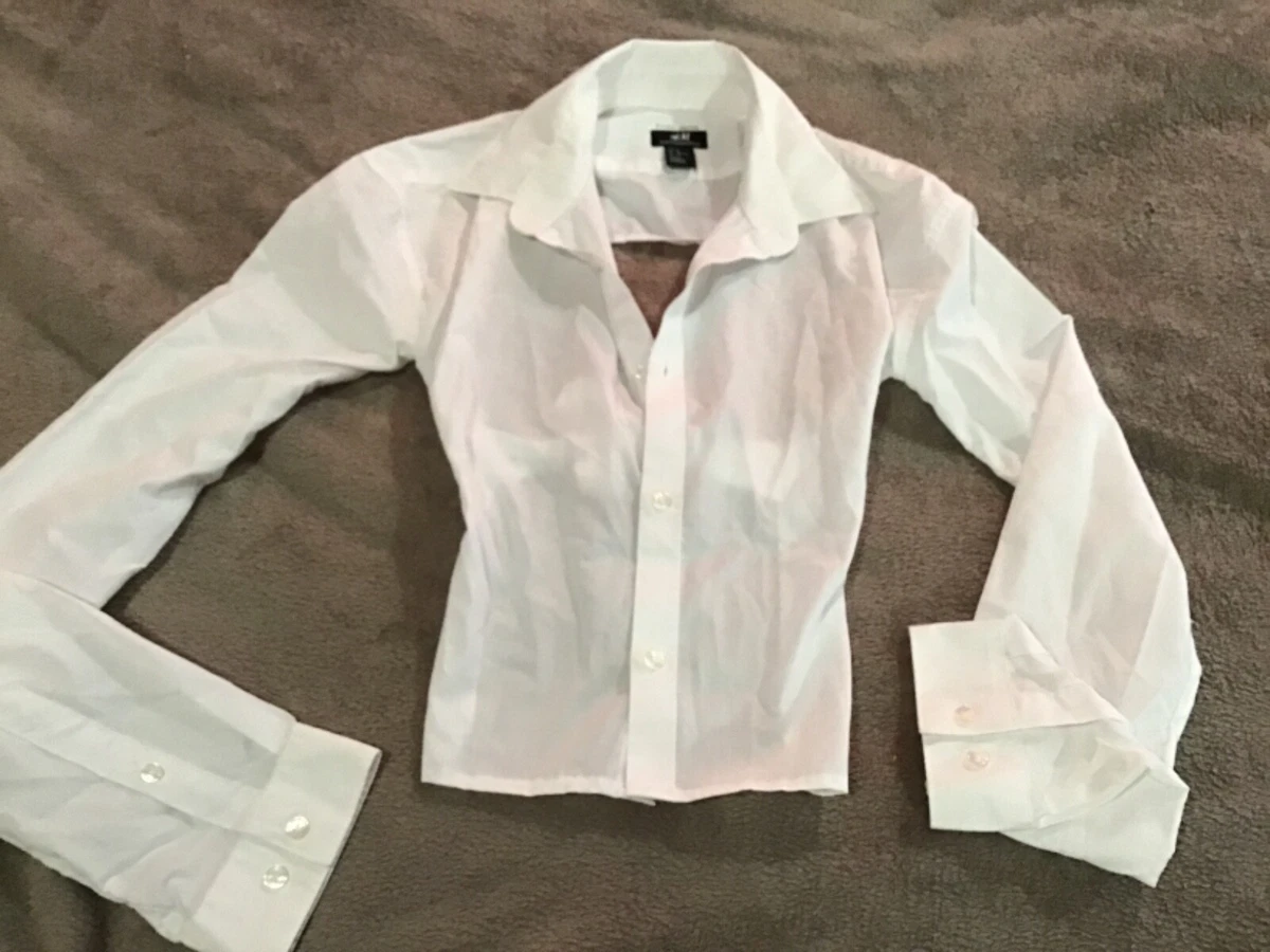 H M white dress tie cut off shirt new size XL new no tags