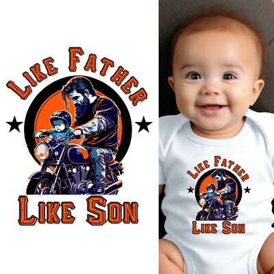 Baby Bodysuit - Like Father Like Son Short Sleeve Biker Baby Clothes for Infants