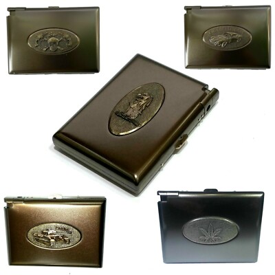 Zigarettenetui Zigaretten Metall Etui Cigarette Case Zigaretten Feuerzeug Box 