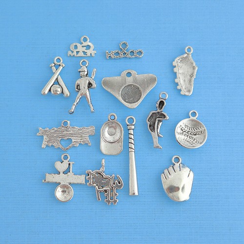 Deluxe Baseball Charm Collection Antique Silver Tone Ball Park 14 Charm - COL265 - Picture 2 of 2