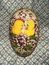 Antique German Lithograph Large Paper Mache Egg