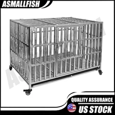 Confote New 48" Stackable Heavy Duty Dog Kennel Pet Stainless Steel Crate Cage