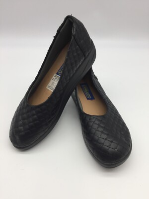 Erreuno Women's Black Quilted Black Flats Shoes Size 39