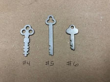 National Cash Register Keys #4, #5, and #6 keys Fits 1000 Class Machines