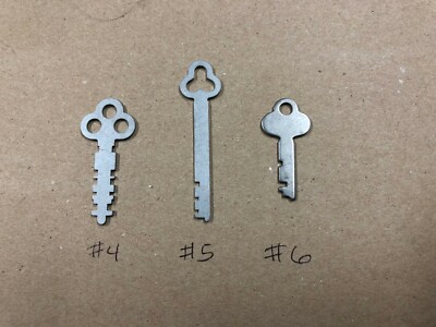 National Cash Register Keys #4, #5, and #6 keys Fits 1000 Class Machines