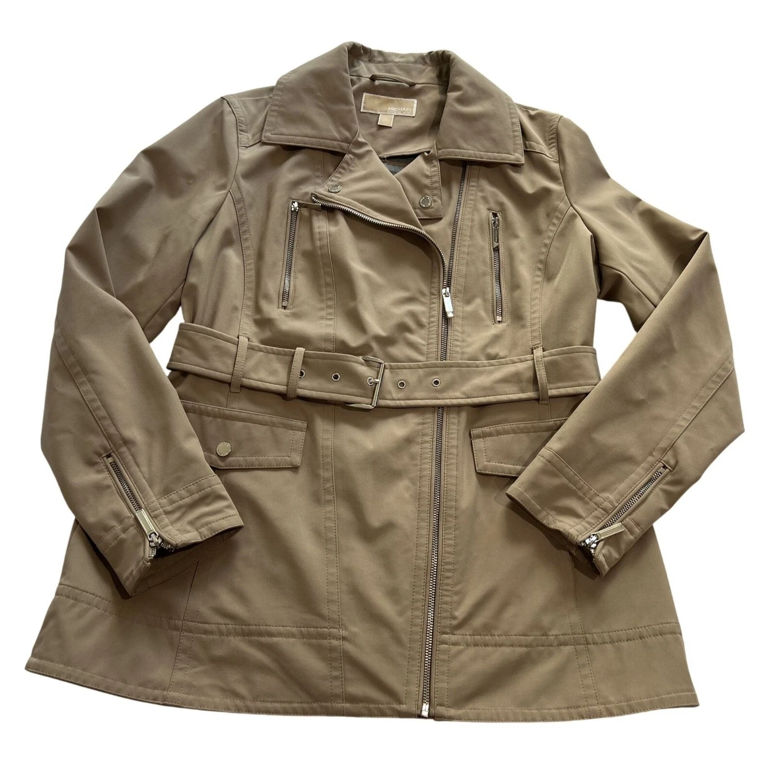 Michael Michael Kors trench con cintura colore marrone chiaro