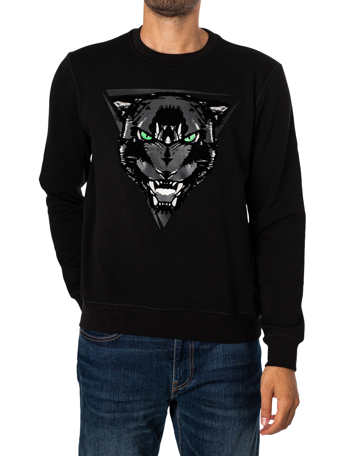 Мужская толстовка Antony Morato с рисунком пантеры черный 11190₽