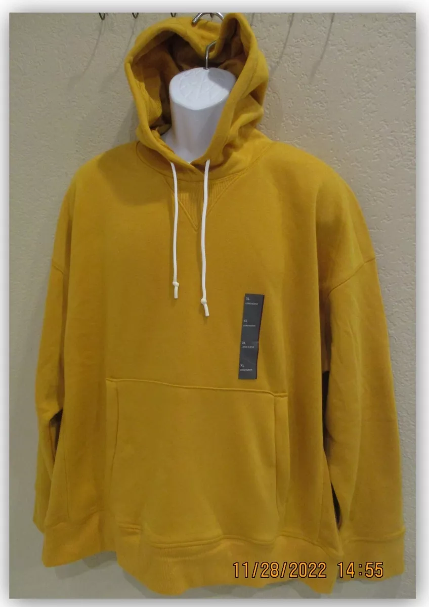 Men XL All in Motion GOLD pullover Hoodie Zippered pocket mesh lined hood