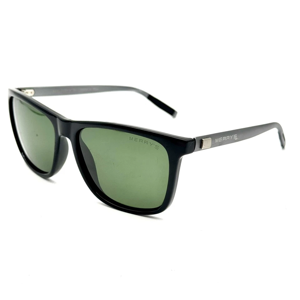 Gafas de sol cuadradas Merry's Designer marco negro lentes verdes de moda    Foto 4 de 4