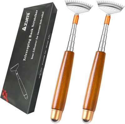 2 Pcs Back Scratchers, Telescoping 2 Count (Pack of 1), Deep Red 