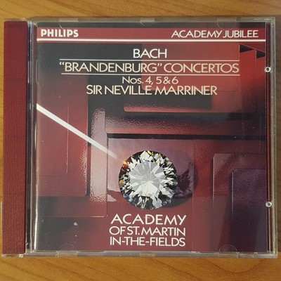 SIR NEVILLE MARRINER bach brandenburg concertos 4,5,6 FULL SILVER GERMANY VG+/EX