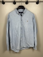 Ralph Lauren Light Blue Button-Down Shirt Men s XL Long Sleeve Oxford