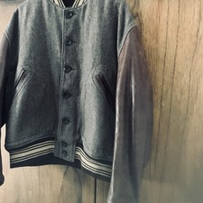 Vintage Aero Action Fit Varsity Jacket Genuine Steerhide Sleeves LG